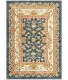 Hand Knotted Ziegler Farhan Wool Rug - 4'9'' x 6'10'' 4' 9" X 6' 10" ( 145 X 208 ) / Grey / Ivory