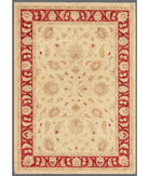 Hand Knotted Ziegler Farhan Wool Rug - 5'8'' x 7'9'' 5' 8" X 7' 9" ( 173 X 236 ) / Ivory / Red