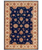 Hand Knotted Ziegler Farhan Wool Rug - 5'7'' x 7'10'' 5' 7" X 7' 10" ( 170 X 239 ) / Blue / Ivory