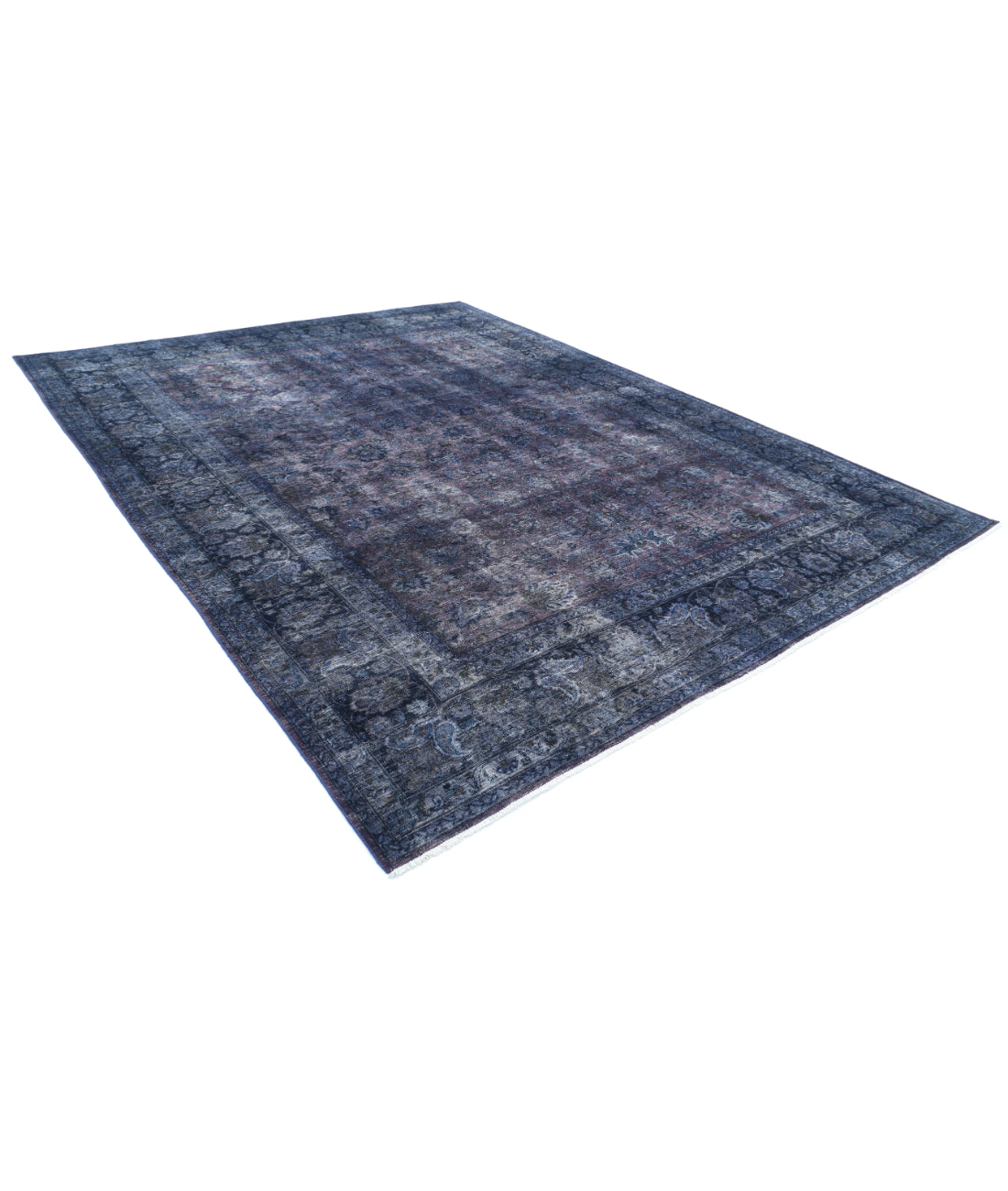 Overdye 9'9'' X 12'10'' Hand-Knotted Wool Rug 9'9'' x 12'10'' (293 X 385) / Purple / Blue