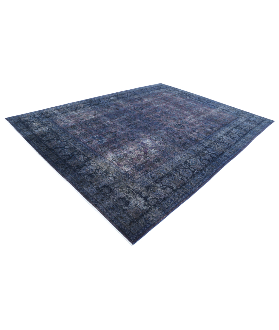 Overdye 9'9'' X 12'10'' Hand-Knotted Wool Rug 9'9'' x 12'10'' (293 X 385) / Purple / Blue