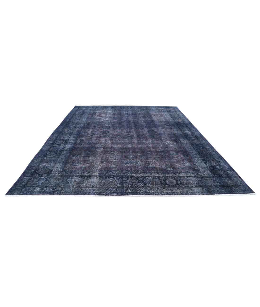 Overdye 9'9'' X 12'10'' Hand-Knotted Wool Rug 9'9'' x 12'10'' (293 X 385) / Purple / Blue