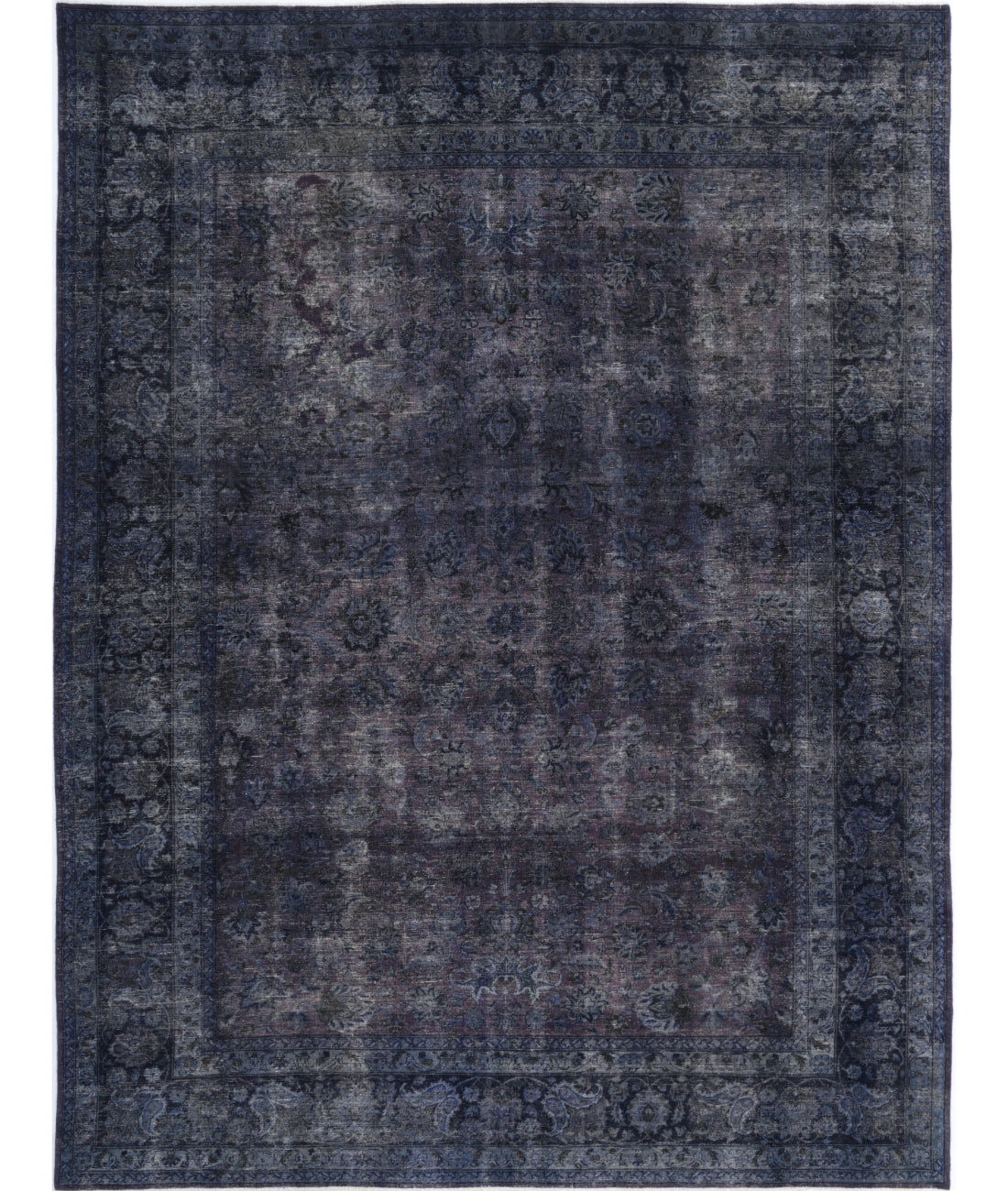 Overdye 9'9'' X 12'10'' Hand-Knotted Wool Rug 9'9'' x 12'10'' (293 X 385) / Purple / Blue