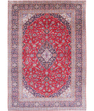 Kashan 9'6'' X 13'6'' Hand-Knotted Wool Rug 9'6'' x 13'6'' (285 X 405) / Red / Blue