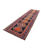 Hamadan 4'2'' X 16'0'' Hand-Knotted Wool Rug 4'2'' x 16'0'' (125 X 480) / Blue / Rust