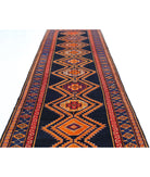 Hamadan 4'2'' X 16'0'' Hand-Knotted Wool Rug 4'2'' x 16'0'' (125 X 480) / Blue / Rust