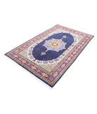 Kashan 4'4'' X 7'3'' Hand-Knotted Wool Rug 4'4'' x 7'3'' (130 X 218) / Blue / Red