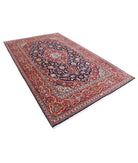 Kashan 6'5'' X 10'3'' Hand-Knotted Wool Rug 6'5'' x 10'3'' (193 X 308) / Blue / Red