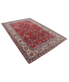 Sarouk 6'3'' X 9'3'' Hand-Knotted Wool Rug 6'3'' x 9'3'' (188 X 278) / Red / Ivory