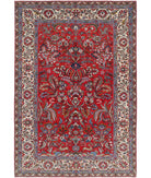 Sarouk 6'3'' X 9'3'' Hand-Knotted Wool Rug 6'3'' x 9'3'' (188 X 278) / Red / Ivory