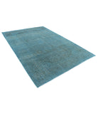 Overdye 6'8'' X 10'0'' Hand-Knotted Wool Rug 6'8'' x 10'0'' (200 X 300) / Teal / Charcoal