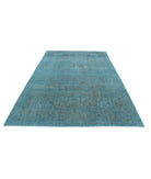 Overdye 6'8'' X 10'0'' Hand-Knotted Wool Rug 6'8'' x 10'0'' (200 X 300) / Teal / Charcoal