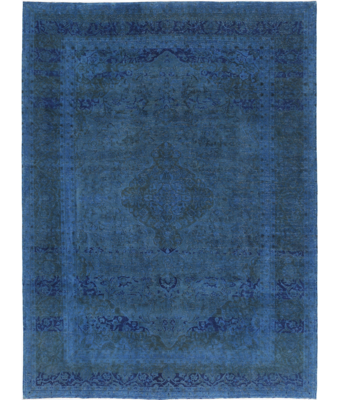 Overdye 8'2'' X 11'0'' Hand-Knotted Wool Rug 8'2'' x 11'0'' (245 X 330) / Blue / Blue