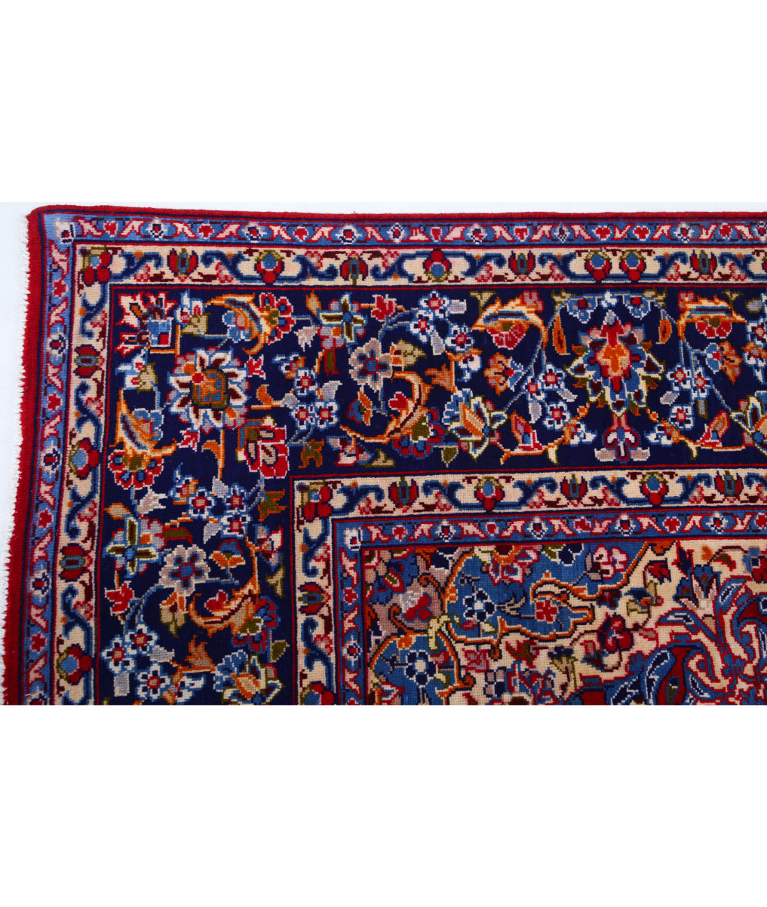 Kashan 8'0'' X 12'0'' Hand-Knotted Wool Rug 8'0'' x 12'0'' (240 X 360) / Red / Blue