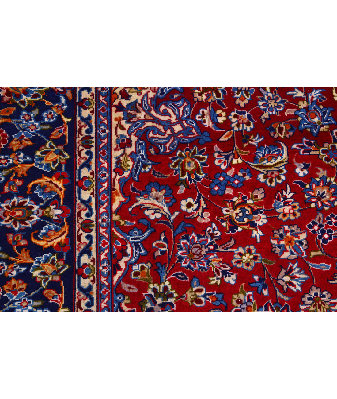 Kashan 8'0'' X 12'0'' Hand-Knotted Wool Rug 8'0'' x 12'0'' (240 X 360) / Red / Blue