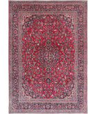 Kashan 9'1'' X 12'7'' Hand-Knotted Wool Rug 9'1'' x 12'7'' (273 X 378) / Red / Blue