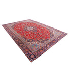 Kashan 9'1'' X 12'9'' Hand-Knotted Wool Rug 9'1'' x 12'9'' (273 X 383) / Red / Blue