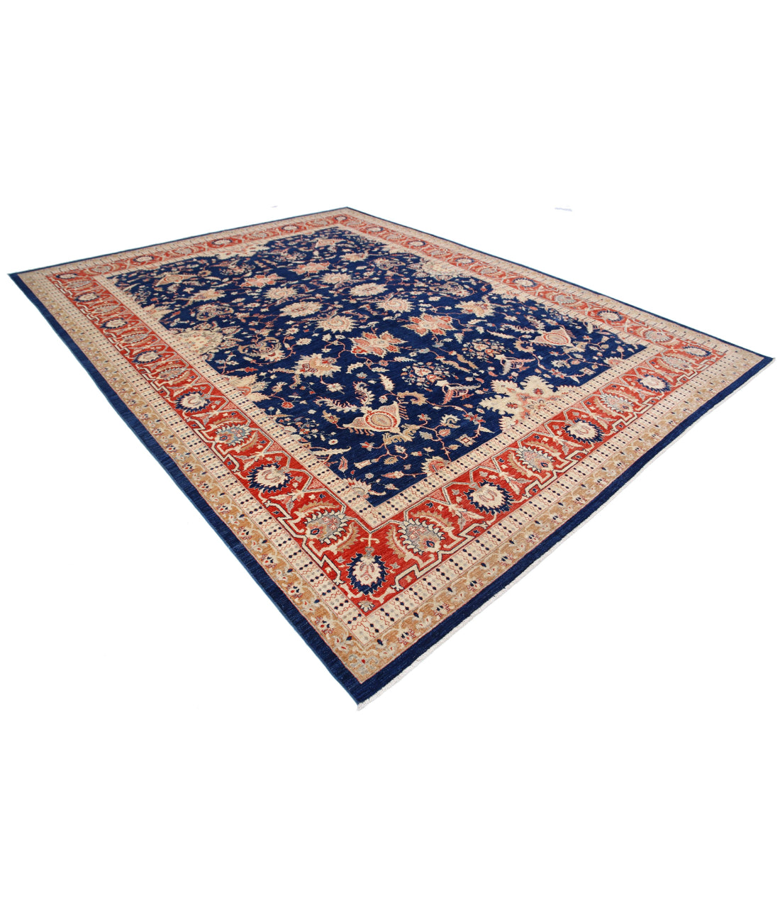 Ariana 10'1'' X 13'0'' Hand-Knotted Wool Rug 10'1'' x 13'0'' (303 X 390) / Blue / Red