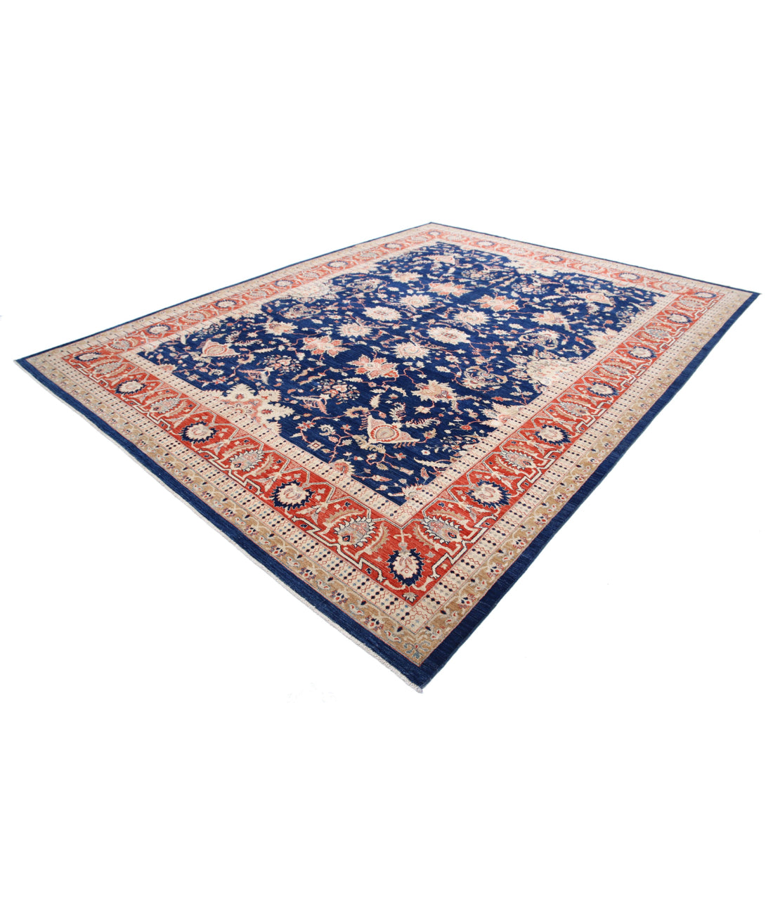 Ariana 10'1'' X 13'0'' Hand-Knotted Wool Rug 10'1'' x 13'0'' (303 X 390) / Blue / Red
