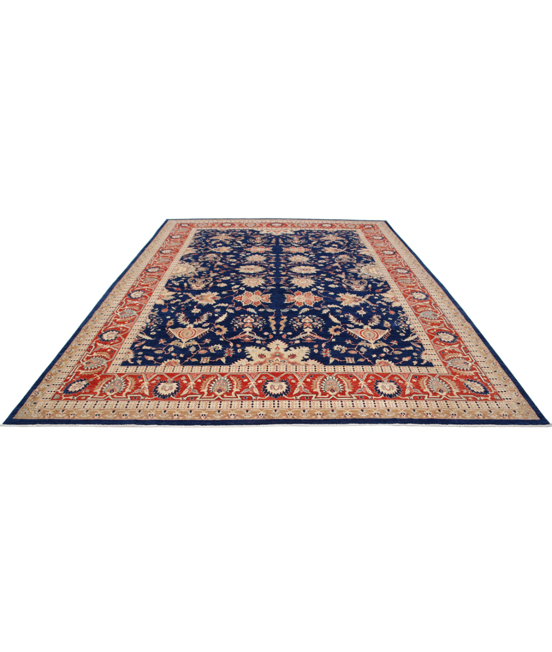 Ariana 10'1'' X 13'0'' Hand-Knotted Wool Rug 10'1'' x 13'0'' (303 X 390) / Blue / Red