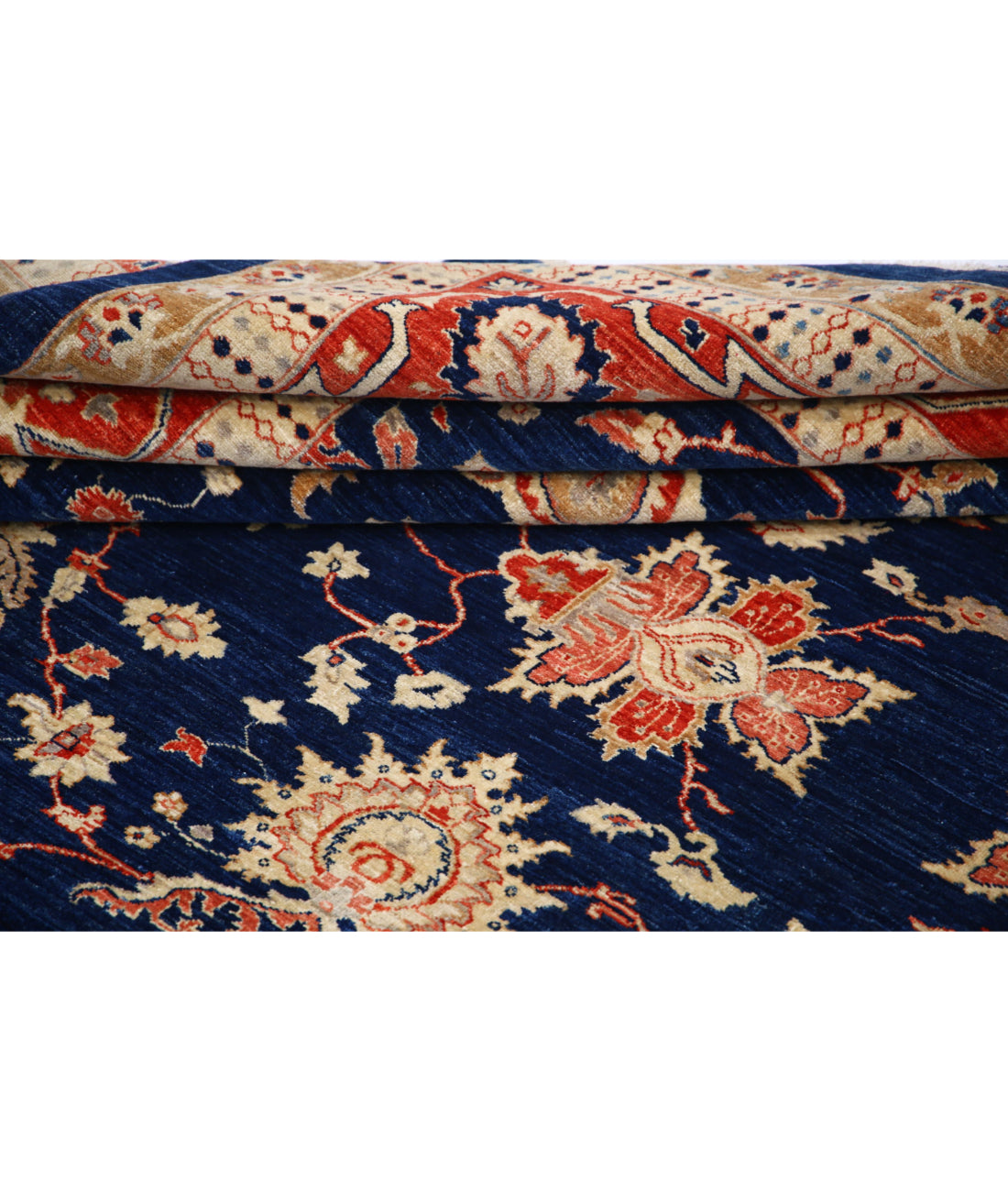 Ariana 10'1'' X 13'0'' Hand-Knotted Wool Rug 10'1'' x 13'0'' (303 X 390) / Blue / Red