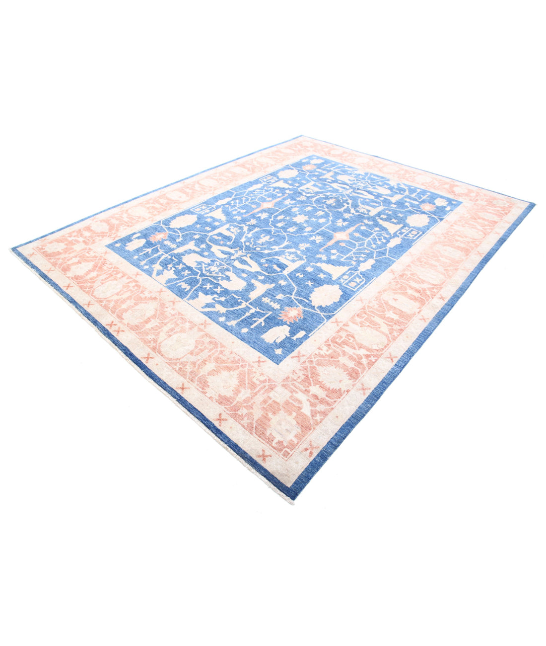 Serenity 8'0'' X 10'3'' Hand-Knotted Wool Rug 8'0'' x 10'3'' (240 X 308) / Blue / Red