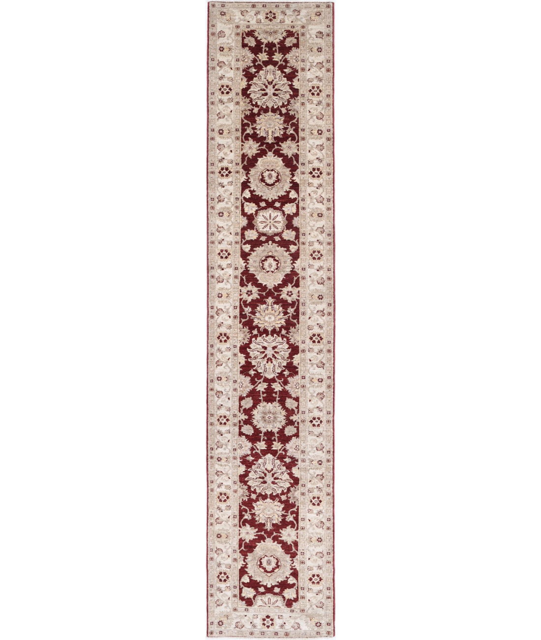 Ziegler 2'7'' X 13'8'' Hand-Knotted Wool Rug 2'7'' x 13'8'' (78 X 410) / Burgundy / Ivory