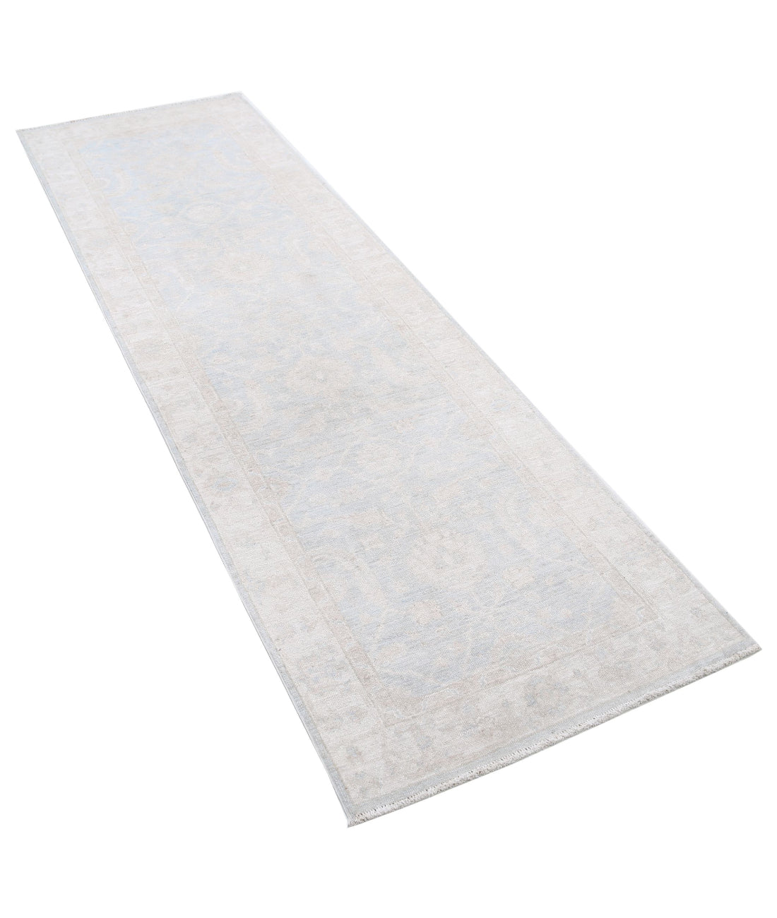 Serenity 2'6'' X 7'11'' Hand-Knotted Wool Rug 2'6'' x 7'11'' (75 X 238) / Blue / Ivory