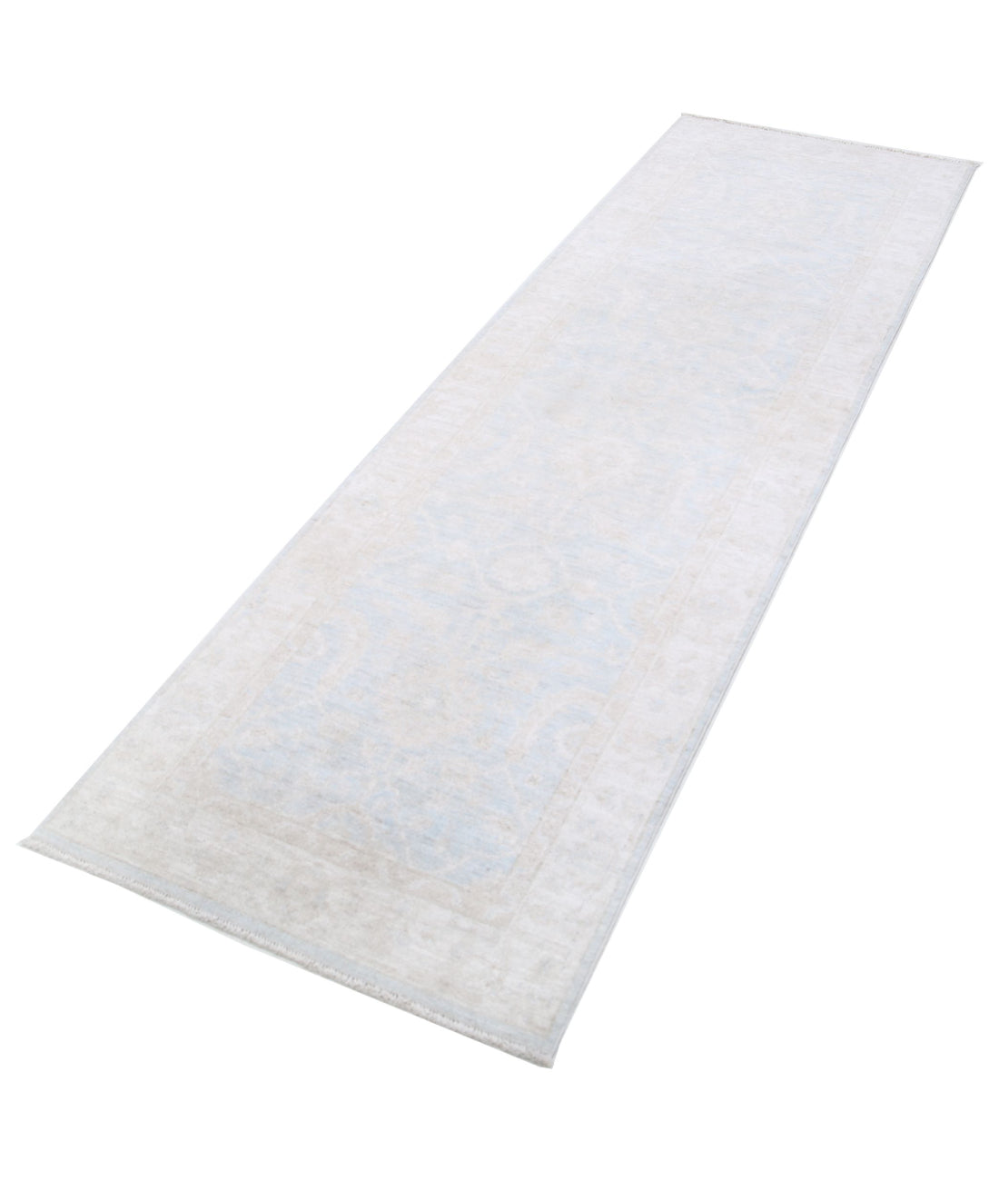 Serenity 2'6'' X 7'11'' Hand-Knotted Wool Rug 2'6'' x 7'11'' (75 X 238) / Blue / Ivory