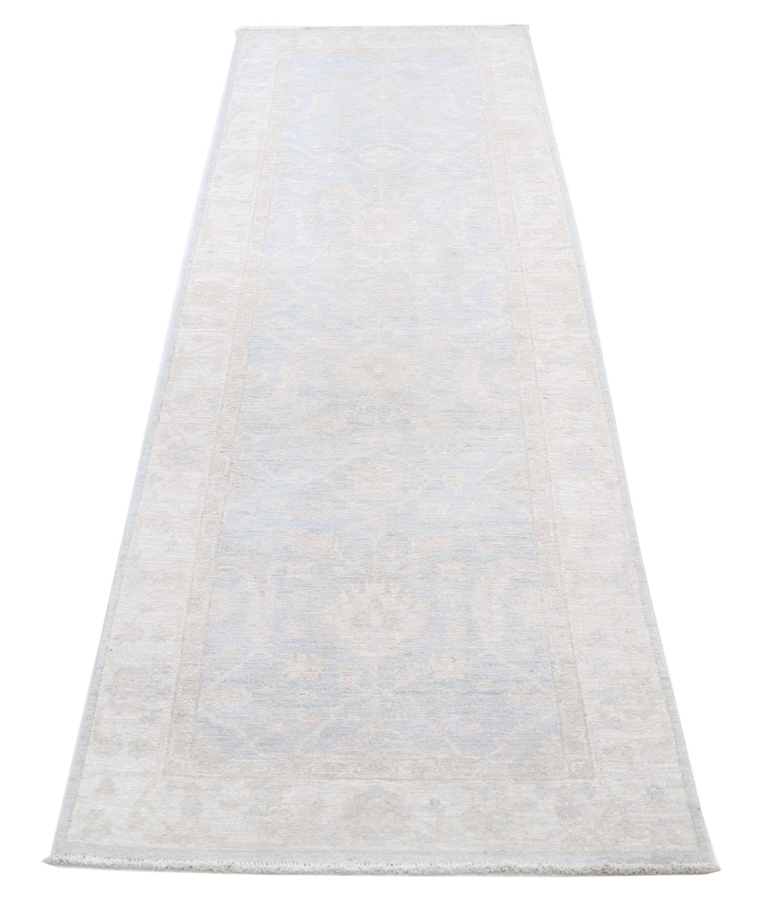 Serenity 2'6'' X 7'11'' Hand-Knotted Wool Rug 2'6'' x 7'11'' (75 X 238) / Blue / Ivory