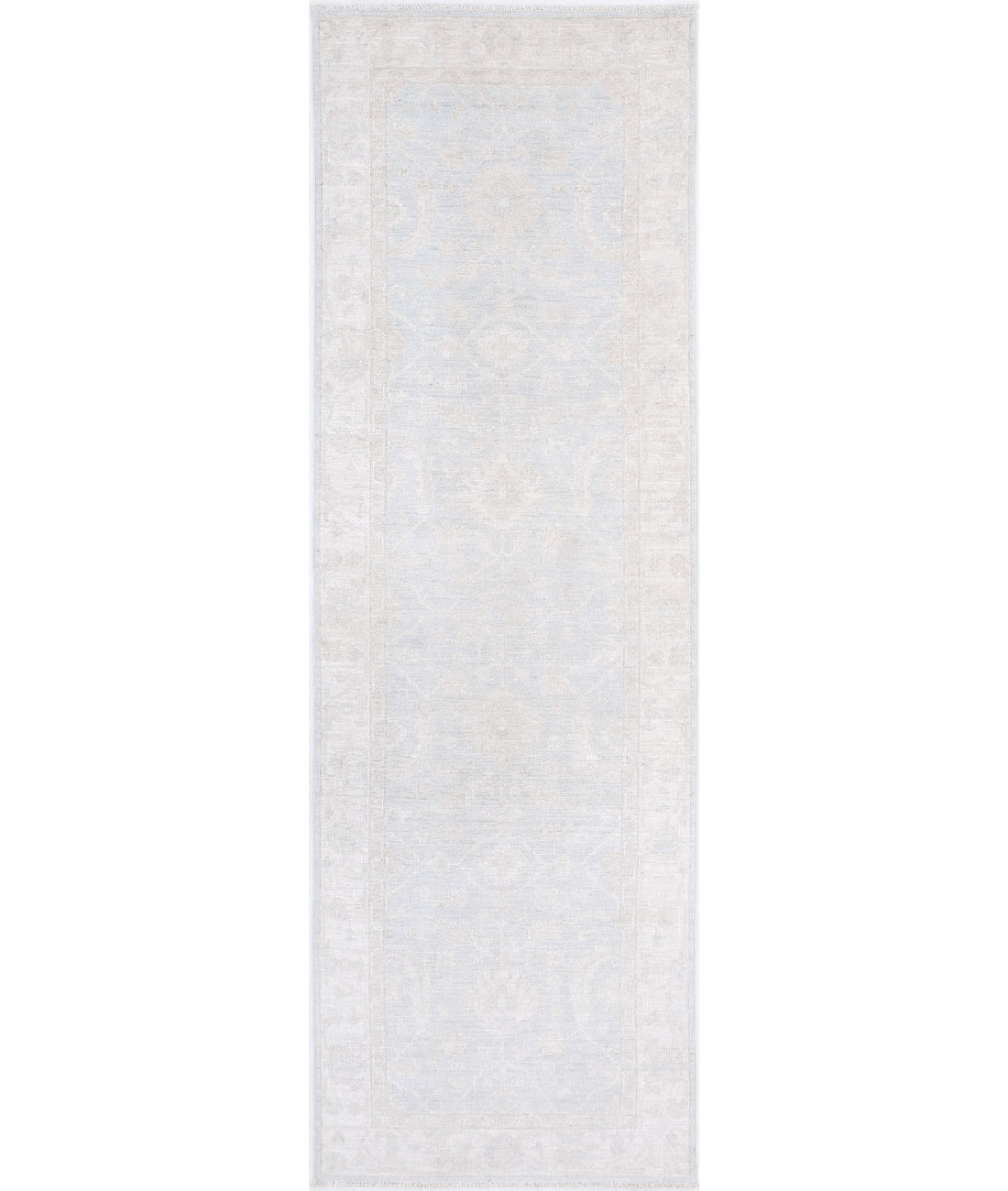 Serenity 2'6'' X 7'11'' Hand-Knotted Wool Rug 2'6'' x 7'11'' (75 X 238) / Blue / Ivory