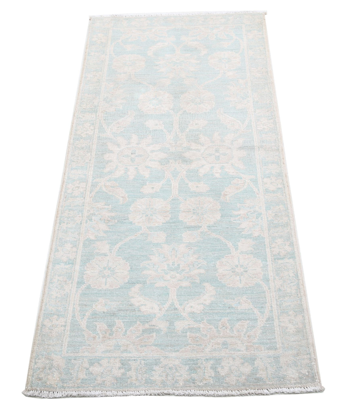 Serenity 2'0'' X 4'8'' Hand-Knotted Wool Rug 2'0'' x 4'8'' (60 X 140) / Blue / Blue