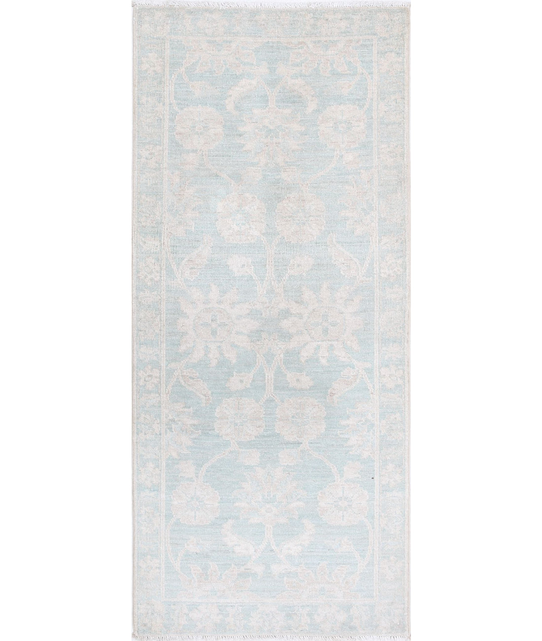 Serenity 2'0'' X 4'8'' Hand-Knotted Wool Rug 2'0'' x 4'8'' (60 X 140) / Blue / Blue