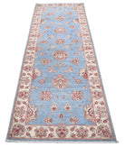 Ziegler 2'9'' X 8'2'' Hand-Knotted Wool Rug 2'9'' x 8'2'' (83 X 245) / Blue / Ivory