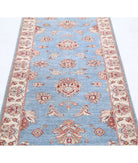 Ziegler 2'9'' X 8'2'' Hand-Knotted Wool Rug 2'9'' x 8'2'' (83 X 245) / Blue / Ivory