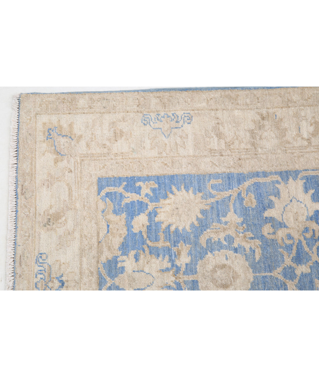 Serenity 2'5'' X 6'4'' Hand-Knotted Wool Rug 2'5'' x 6'4'' (73 X 190) / Blue / Ivory