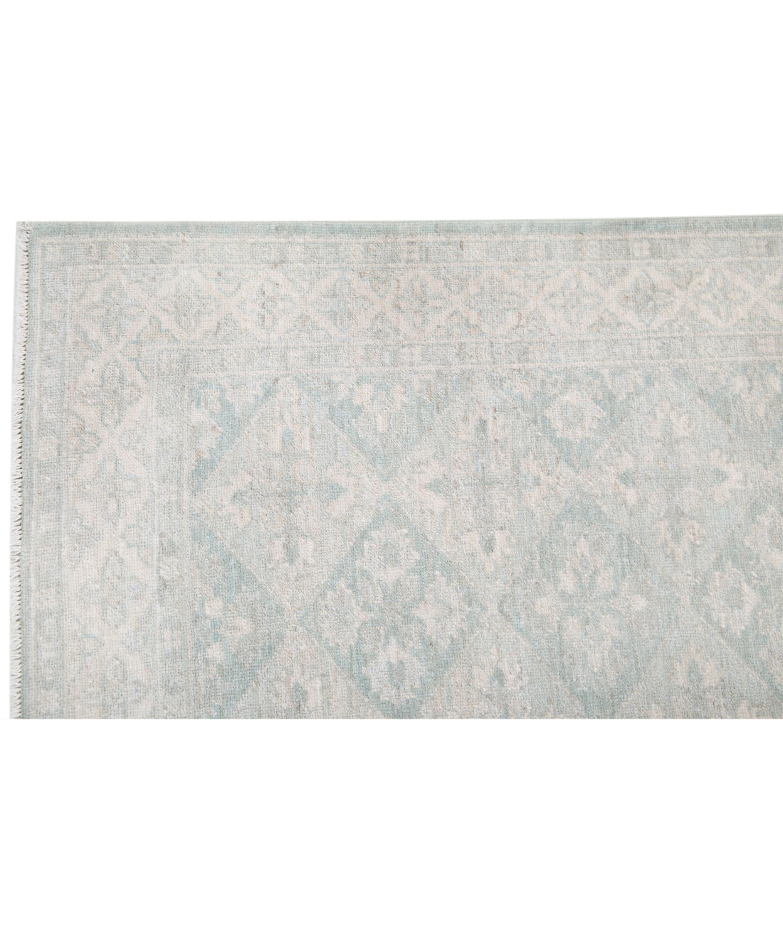 Serenity 2'7'' X 8'1'' Hand-Knotted Wool Rug 2'7'' x 8'1'' (78 X 243) / Green / Ivory