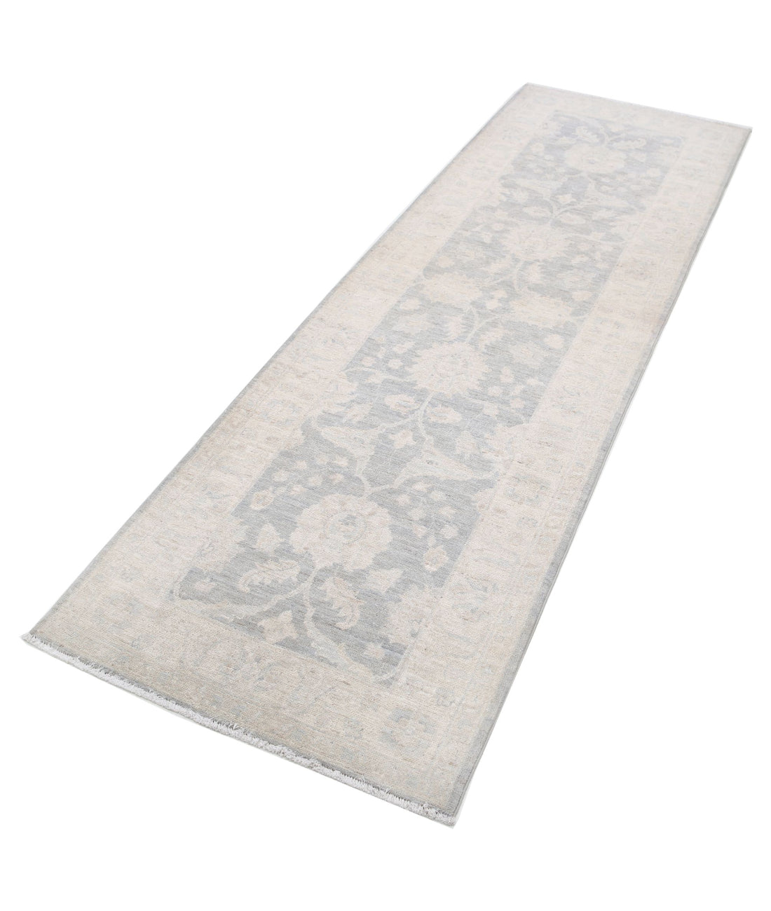 Serenity 2'7'' X 8'4'' Hand-Knotted Wool Rug 2'7'' x 8'4'' (78 X 250) / Grey / Ivory