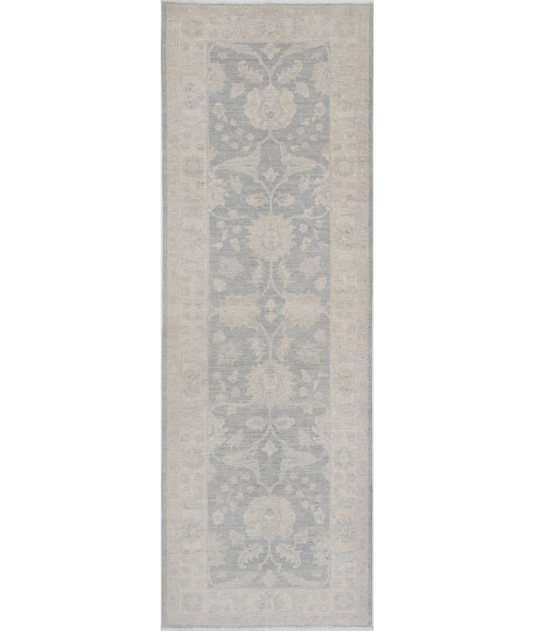 Serenity 2'7'' X 8'4'' Hand-Knotted Wool Rug 2'7'' x 8'4'' (78 X 250) / Grey / Ivory