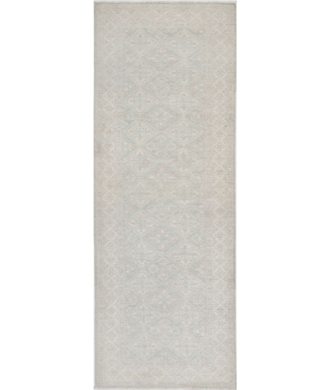 Serenity 2'8'' X 8'0'' Hand-Knotted Wool Rug 2'8'' x 8'0'' (80 X 240) / Green / Ivory