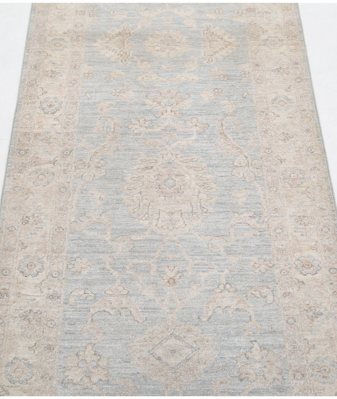 Serenity 2'8'' X 6'3'' Hand-Knotted Wool Rug 2'8'' x 6'3'' (80 X 188) / Grey / Ivory