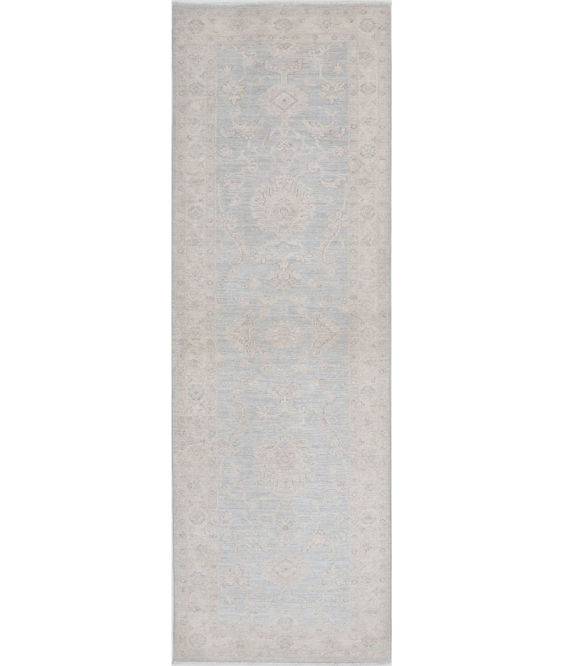 Serenity 2'8'' X 6'3'' Hand-Knotted Wool Rug 2'8'' x 6'3'' (80 X 188) / Grey / Ivory