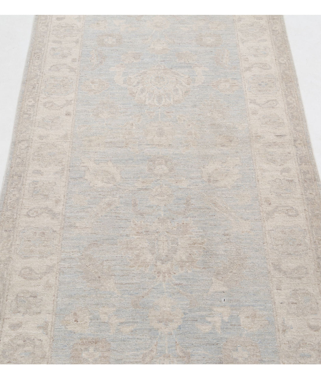 Serenity 2'8'' X 8'1'' Hand-Knotted Wool Rug 2'8'' x 8'1'' (80 X 243) / Grey / Ivory