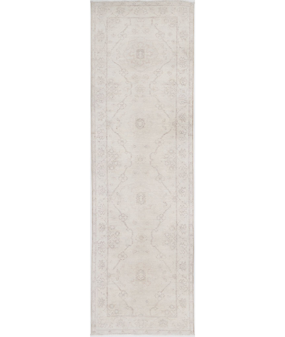 Serenity 2'8'' X 8'9'' Hand-Knotted Wool Rug 2'8'' x 8'9'' (80 X 263) / Ivory / Ivory