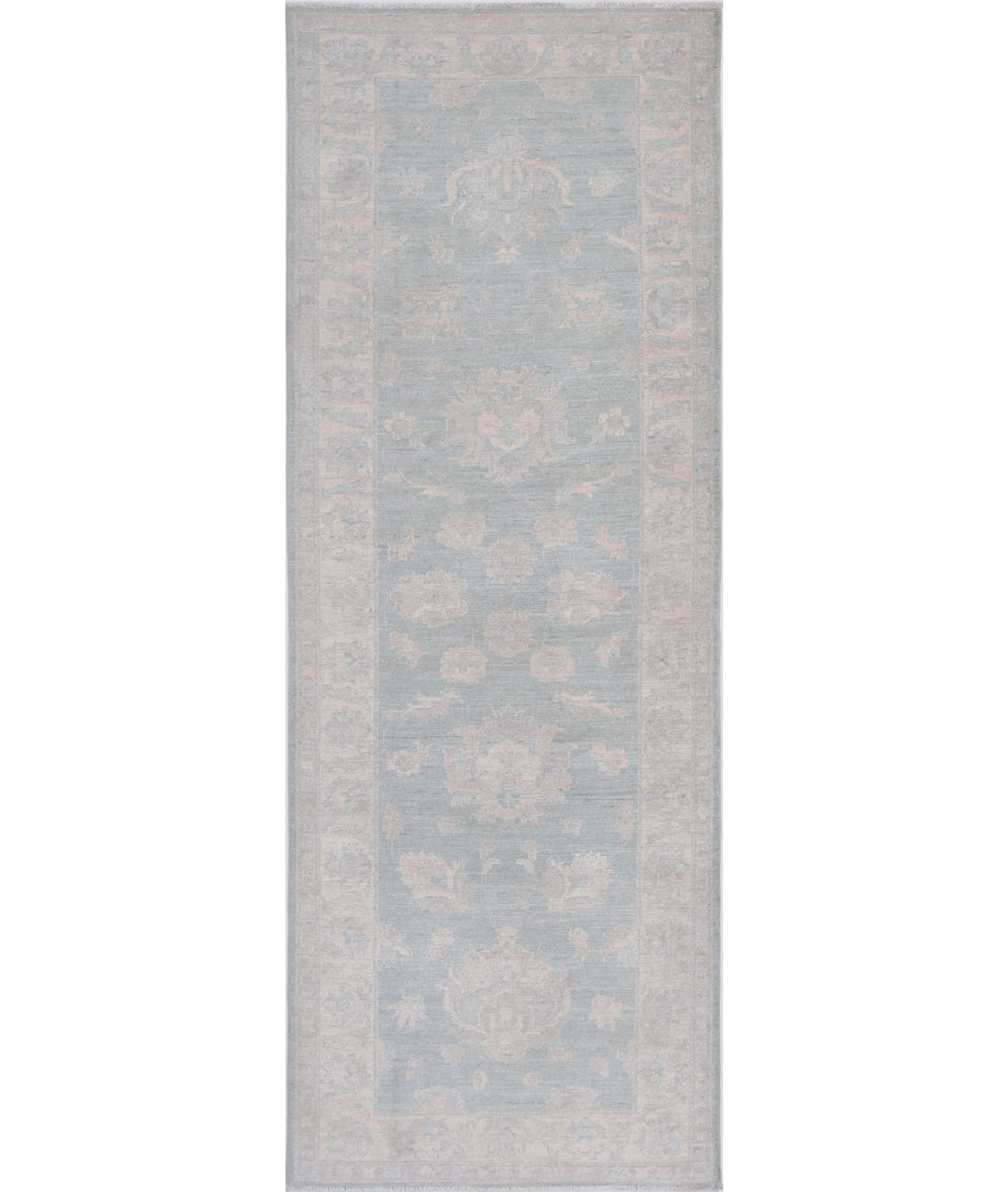 Serenity 2'7'' X 7'5'' Hand-Knotted Wool Rug 2'7'' x 7'5'' (78 X 223) / Grey / Ivory