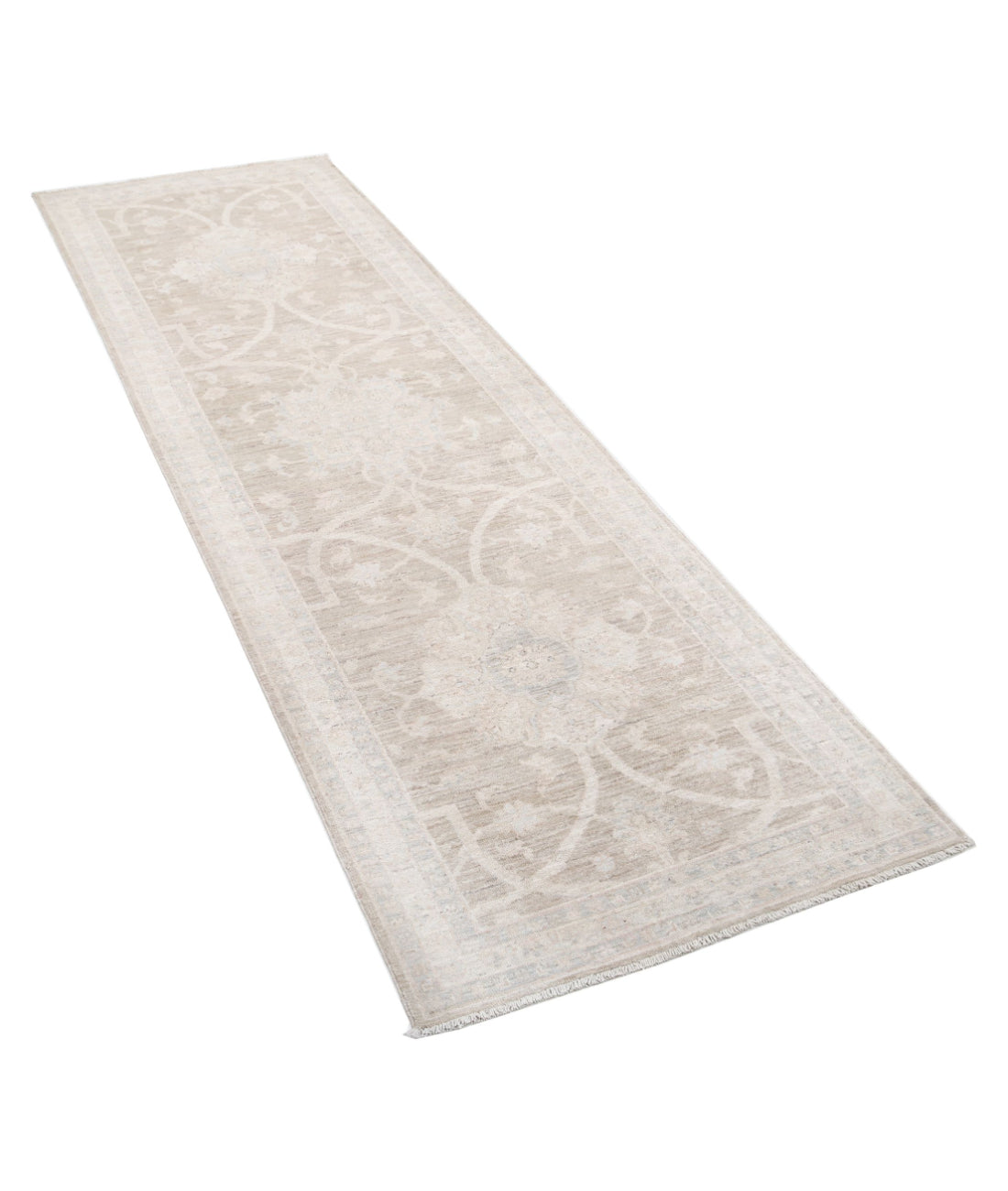 Serenity 2'8'' X 8'5'' Hand-Knotted Wool Rug 2'8'' x 8'5'' (80 X 253) / Brown / Ivory