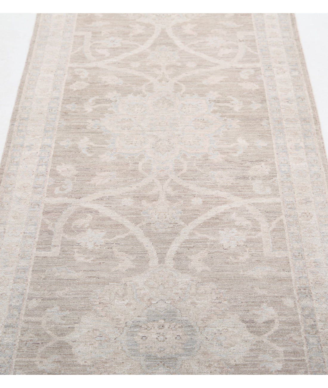 Serenity 2'8'' X 8'5'' Hand-Knotted Wool Rug 2'8'' x 8'5'' (80 X 253) / Brown / Ivory