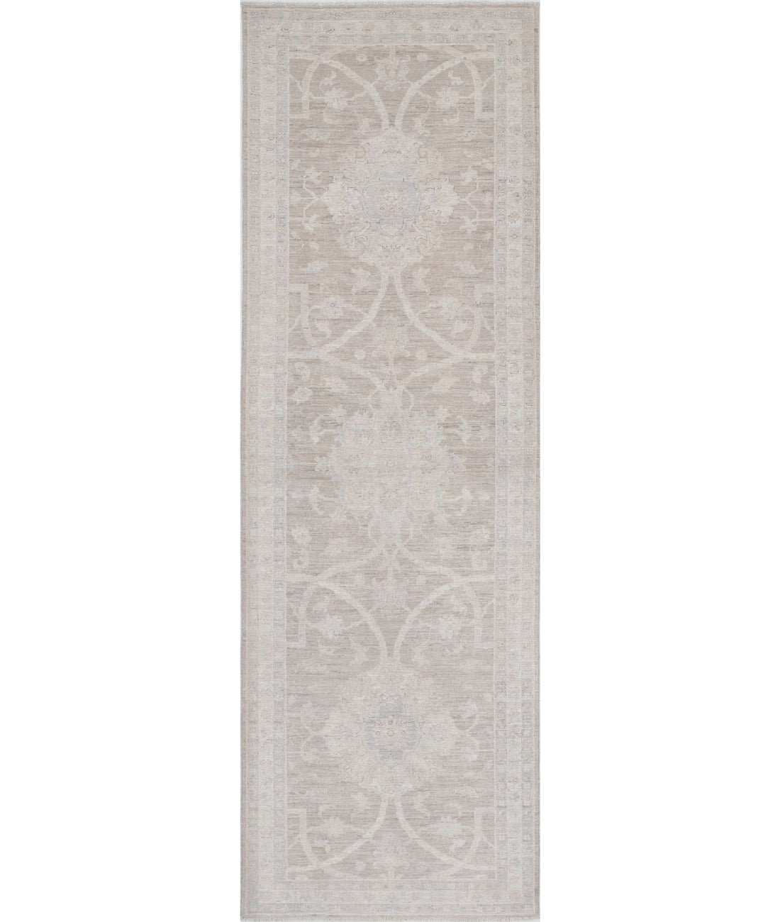 Serenity 2'8'' X 8'5'' Hand-Knotted Wool Rug 2'8'' x 8'5'' (80 X 253) / Brown / Ivory