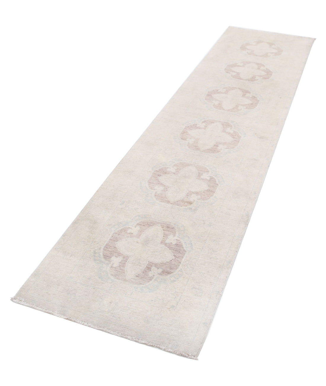 Serenity 2'6'' X 10'0'' Hand-Knotted Wool Rug 2'6'' x 10'0'' (75 X 300) / Brown / Ivory