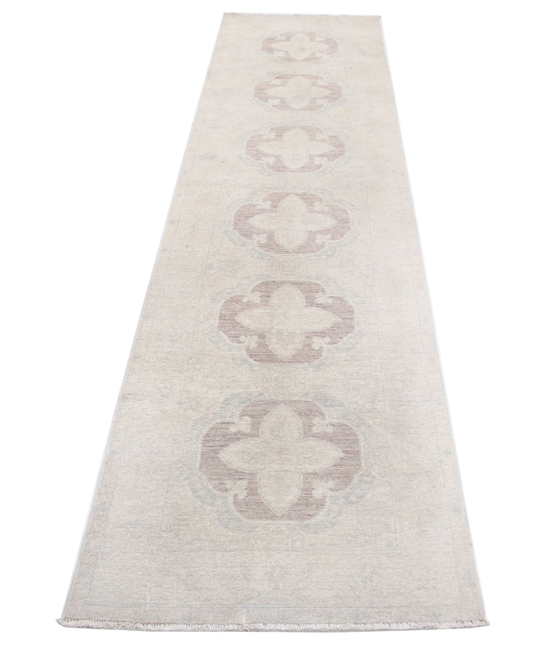 Serenity 2'6'' X 10'0'' Hand-Knotted Wool Rug 2'6'' x 10'0'' (75 X 300) / Brown / Ivory